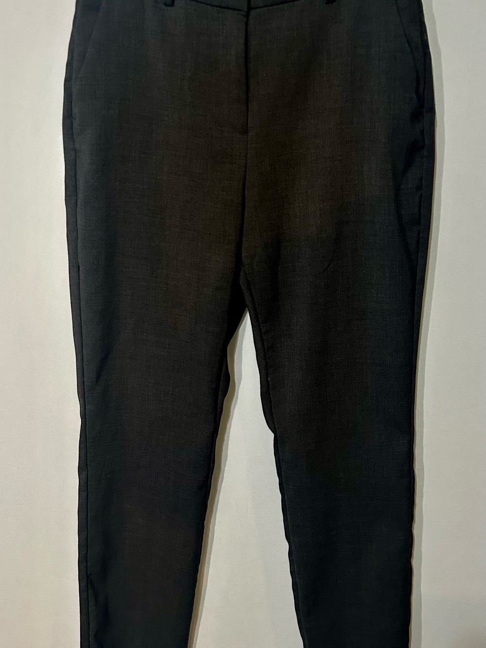 H&M Dark Charcoal Slim Fit Ankle-Length Cigarette Trousers Size 10 - Picture 2 of 6